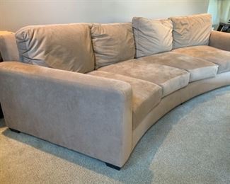 #2 10ft Contemporary Ultra Suede Curved Sofa/Couch 35x121x45in HxWxD 19501