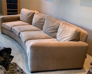 #2 10ft Contemporary Ultra Suede Curved Sofa/Couch 35x121x45in HxWxD 19501