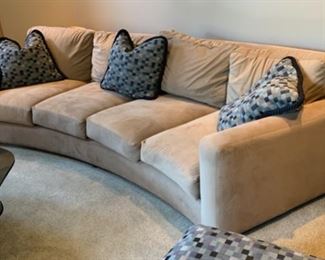 #2 10ft Contemporary Ultra Suede Curved Sofa/Couch 35x121x45in HxWxD 19501