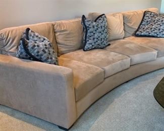 #2 10ft Contemporary Ultra Suede Curved Sofa/Couch 35x121x45in HxWxD 19501