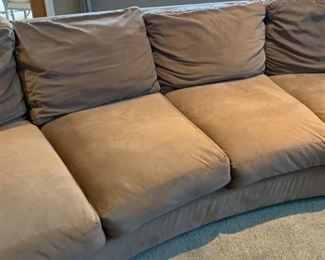 #1 10ft Contemporary Ultra Suede Curved Sofa/Couch