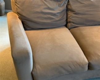 #1 10ft Contemporary Ultra Suede Curved Sofa/Couch