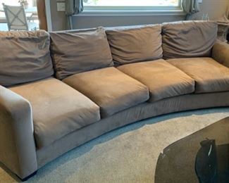 #1 10ft Contemporary Ultra Suede Curved Sofa/Couch