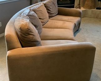 #1 10ft Contemporary Ultra Suede Curved Sofa/Couch