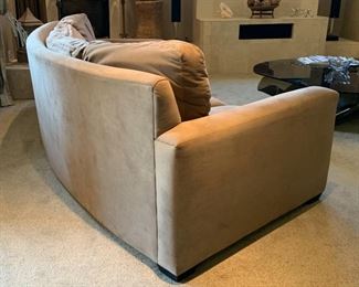 #1 10ft Contemporary Ultra Suede Curved Sofa/Couch
