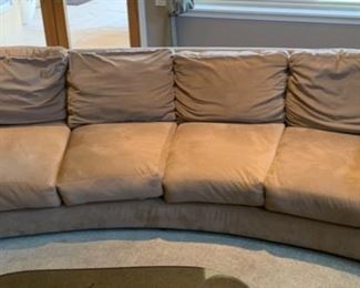 #1 10ft Contemporary Ultra Suede Curved Sofa/Couch