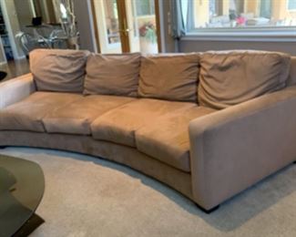 #1 10ft Contemporary Ultra Suede Curved Sofa/Couch