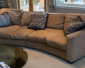 #1 10ft Contemporary Ultra Suede Curved Sofa/Couch