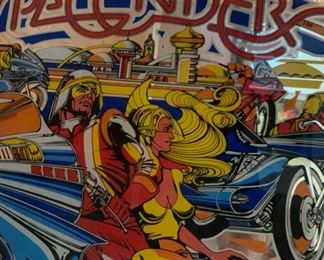 1978 Atari Space Rider Glass Marques Pinball Back 28x24 19668