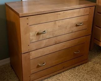 Crate and Barrel Natural Wood Lateral File Cab 29x32x18in HxWxD 19666