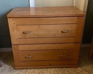 Crate and Barrel Natural Wood Lateral File Cab 29x32x18in HxWxD 19666