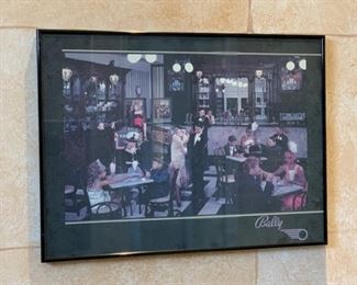 Bally Speakeasy Advertising poster framed 18 x 24 19661