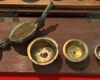Brass balance Scale in Case 19677