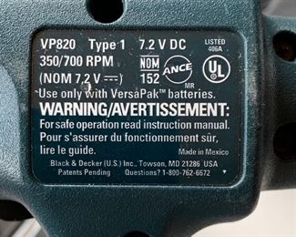Black & Decker VP820 VersaPak Drill 19684