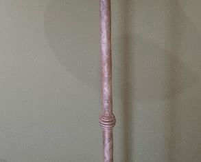 Rustic Metal & Leather Floor Lamp	61in H x 23in Diameter	