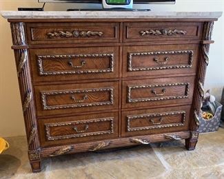 Ornate Burlwood 8-Drawer Dresser	44x56x22in	HxWxD
