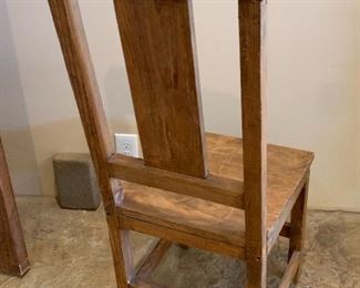 Hand Carved Rustic Wood Accent Chair	