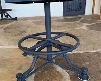 Set of 2  Wrought Iron and Microfiber Short Height Chairs Stools	43x23x23 Seat: 25in	HxWxD