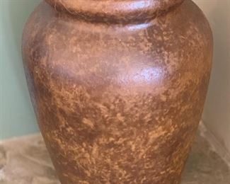 Rustic Ceramic Floor Vase	22in H 15in Diameter