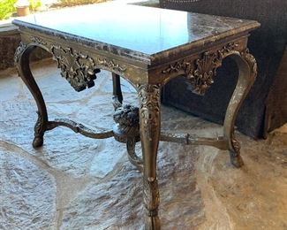 Ornate Marble Top Side Table	26x37x24	HxWxD