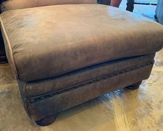 #1 Rustic Leather Nailhead Sofa Chair w/ Ottoman	35x50x43in	HxWxD