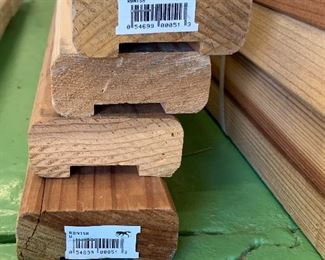 4pc  8ft Redwood Wood Dadoed Handrails Lumber	1in x 3in 8ft	