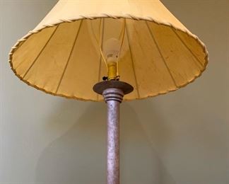 Rustic Metal & Leather Floor Lamp	61in H x 23in Diameter	