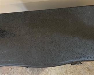 Marble Top Hand Painted Bombe Style 3 Drawer Dresser	32x36.5x17in	HxWxD