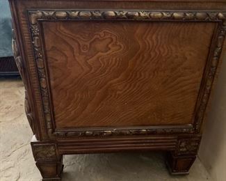 2pc Ornate Burlwood Slate Top Nightstands PAIR	31x34x22in	HxWxD
