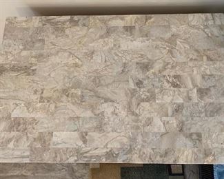 2pc Ornate Burlwood Slate Top Nightstands PAIR	31x34x22in	HxWxD