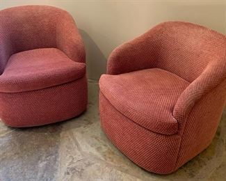 2pc Barrel Swivel Chairs PAIR	32x32x31in	HxWxD