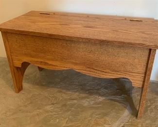 Handmade Solid Oak Bench Box Stool	16x31x14in	HxWxD