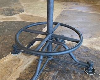 Set of 3 Wrought Iron and Microfiber Counter Height Chairs Bar Stools	48x22x22 seat: 29in	HxWxD