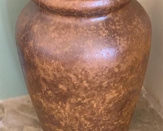 Rustic Ceramic Floor Vase	22in H 15in Diameter