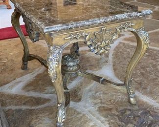 Ornate Marble Top Side Table	26x37x24	HxWxD