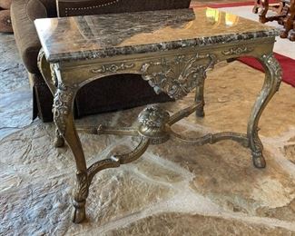 Ornate Marble Top Side Table	26x37x24	HxWxD