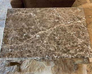 Ornate Marble Top Side Table	26x37x24	HxWxD