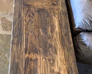 Rustic Carved Wood Sofa Table	32x72x18in	HxWxD
