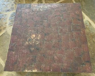 Artist Made Hammered Copper Coffee Table	18x50x50in	HxWxD