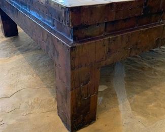 Artist Made Hammered Copper Coffee Table	18x50x50in	HxWxD