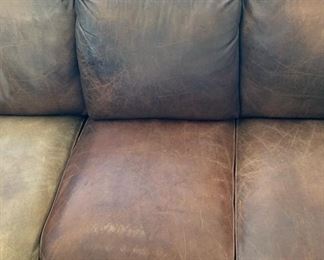 Rustic Leather Nailhead Sofa	35x90x42in	HxWxD