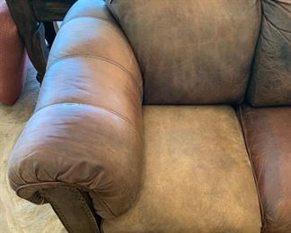 Rustic Leather Nailhead Sofa	35x90x42in	HxWxD