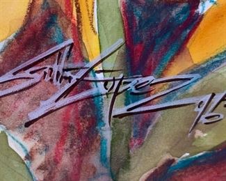 *Original* Art Lopez Girl Flowers	41x51x2in	HxWxD