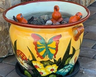 Hand painted Pot	14in h x 18 in diameter	
