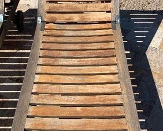 2pc Teak Rockwood Chaise Lounge Chairs	34x24x76	HxWxD