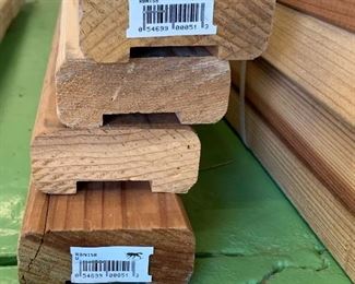 	4pc  8ft Redwood Wood Dadoed Handrails Lumber	1in x 3in 8ft	