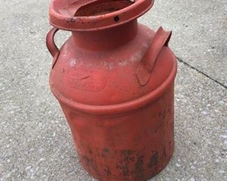 Antique Red Milk Can