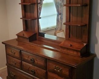 Oak Dresser Tall Chest Set