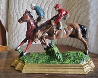 Vtg Cast Iron Painted Doorstop