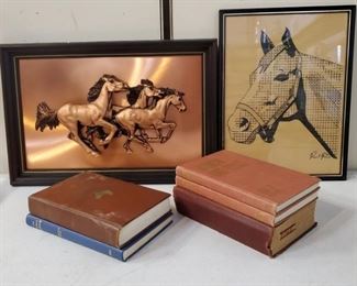 Vtg Horse Books Art